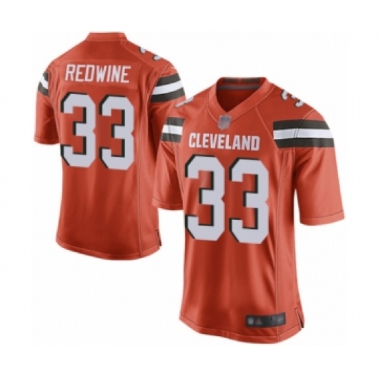 Men's Cleveland Browns #33 Sheldrick Redwine Game Orange Alternate Football Jersey - Ujersey