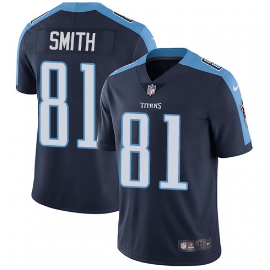 Youth Nike Tennessee Titans #81 Jonnu Smith Navy Blue Alternate Vapor Untouchable Limited Player NFL Jersey - Ujersey