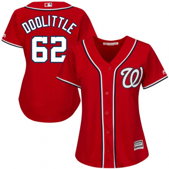 Women's Majestic Washington Nationals #62 Sean Doolittle Authentic Red Alternate 1 Cool Base MLB Jersey - Ujersey