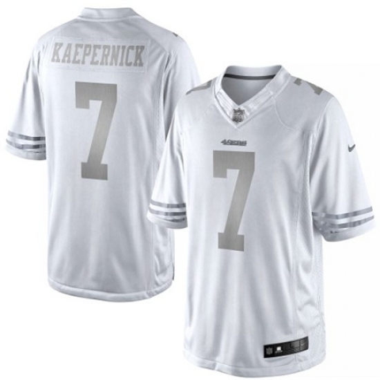 Men's Nike San Francisco 49ers #7 Colin Kaepernick Limited White Platinum NFL Jersey - Ujersey