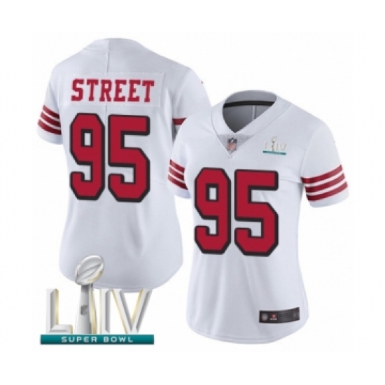 Women's San Francisco 49ers #95 Kentavius Street Limited White Rush Vapor Untouchable Super Bowl LIV Bound Football Jersey