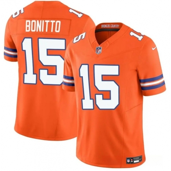 Youth Denver Broncos #15 Nik Bonitto Orange F.U.S.E. Mile High Collection 1977 Throwback Vapor Limited Football Stitched Jersey - Ujersey