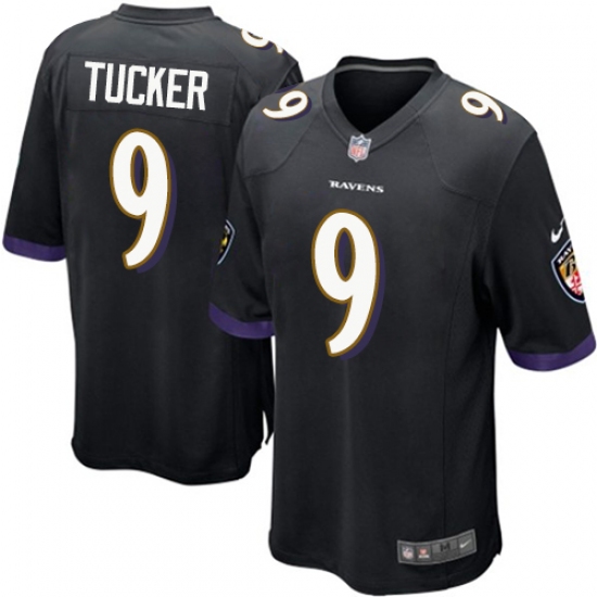 Men's Nike Baltimore Ravens #9 Justin Tucker Game Black Alternate NFL Jersey - Ujersey