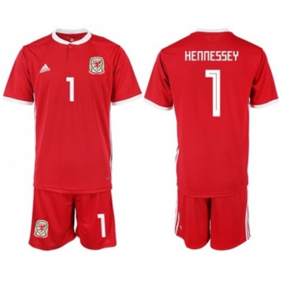 Wales #1 Hennessey Red Home Soccer Club Jersey