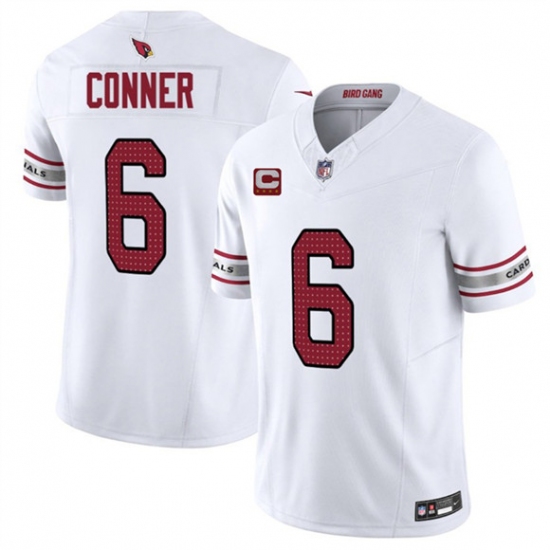 Men's Arizona Cardinals #6 James Conner White 2025 F.U.S.E. With 4-Star C Vapor Untouchable Limited Football Stitched Jersey - Ujersey