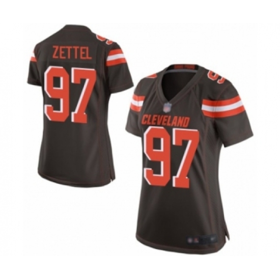 Women's Cleveland Browns #97 Anthony Zettel Game Brown Team Color Football Jersey - Ujersey