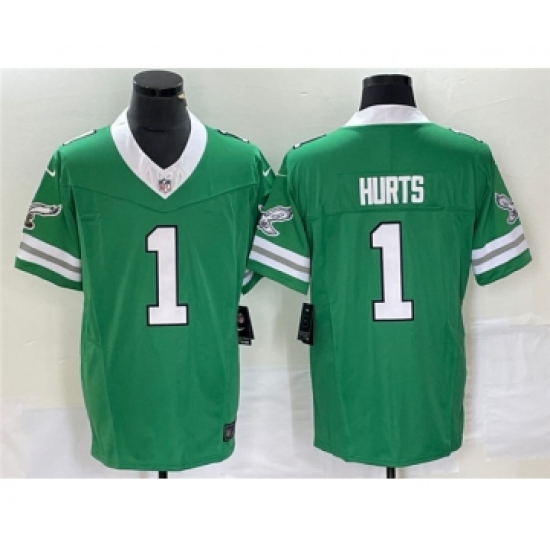 Men's Nike Philadelphia Eagles #1 Jalen Hurts Green 2023 F.U.S.E. Vapor Untouchable Stitched Football Jersey - Ujersey