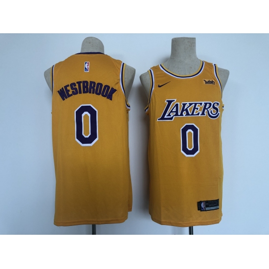 Men's Los Angeles Lakers #0 Russell Westbrook Fanatics Branded Gold 2020-21 Fast Break Player Jersey