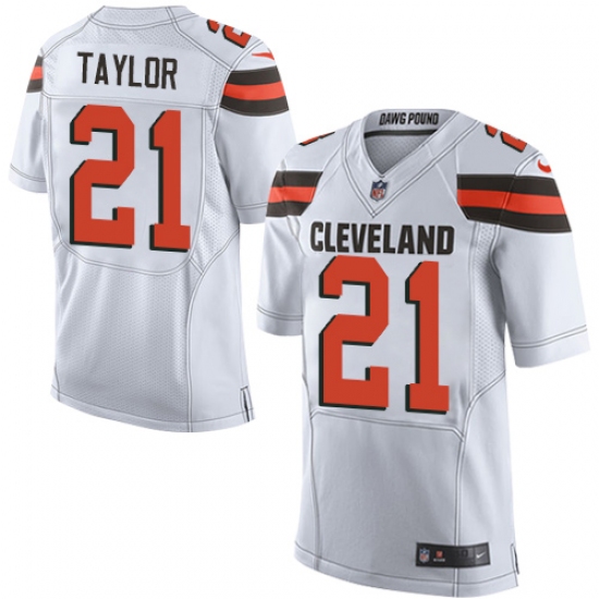 Men's Nike Cleveland Browns #21 Jamar Taylor Elite White NFL Jersey - Ujersey
