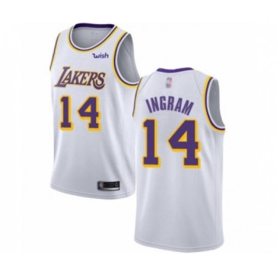 Youth Los Angeles Lakers #14 Brandon Ingram Swingman White Basketball Jerseys - Association Edition - Ujersey