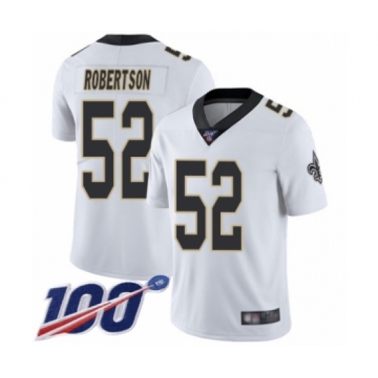 Men's New Orleans Saints #52 Craig Robertson White Vapor Untouchable Limited Player 100th Season Football Jersey - Ujersey