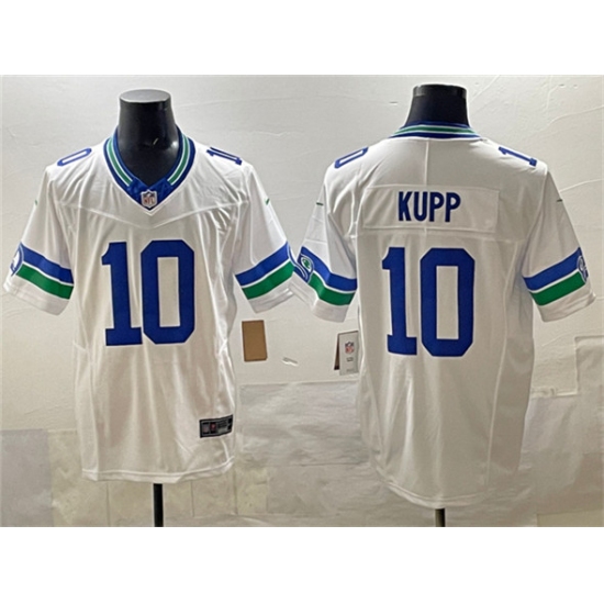 Men's Seattle Seahawks #10 Cooper Kupp White F.U.S.E. Throwback Vapor Limited Football Stitched Jersey - Ujersey