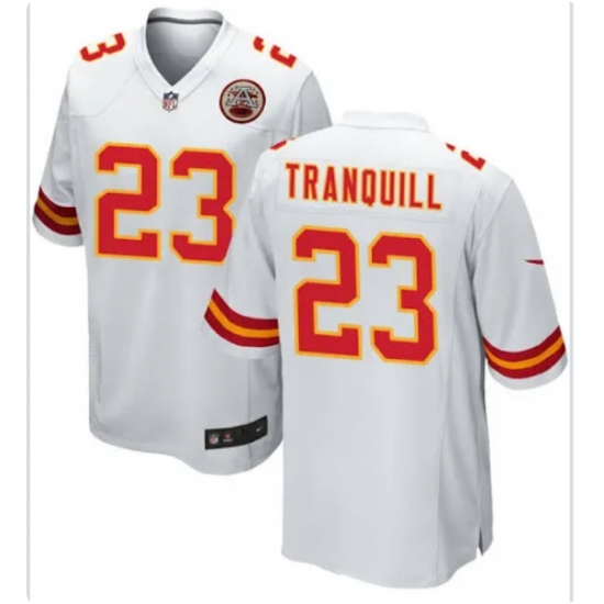 Men's Kansas City Chiefs #23 Drue Tranquill Nike White Limited Stitched Jersey - Ujersey