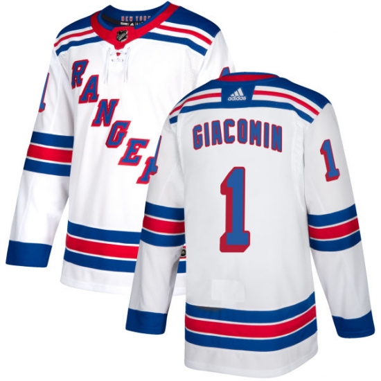 Women's Reebok New York Rangers #1 Eddie Giacomin Authentic White Away NHL Jersey - Ujersey