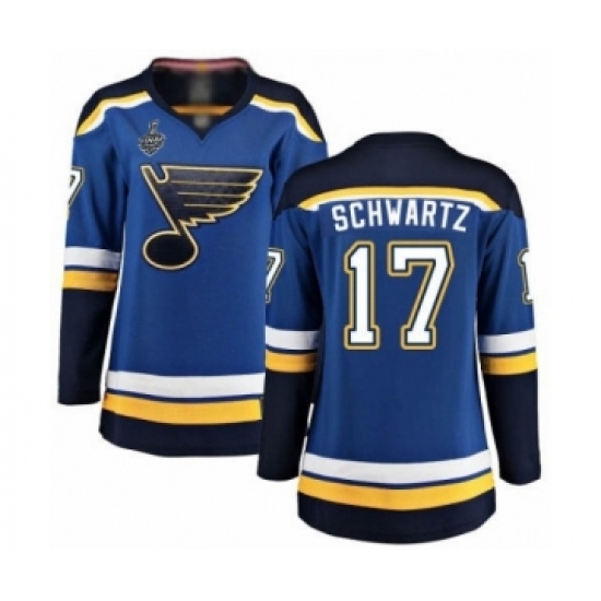 Women's St. Louis Blues #17 Jaden Schwartz Fanatics Branded Royal Blue Home Breakaway 2019 Stanley Cup Final Bound Hockey Jersey - Ujersey