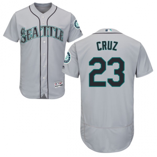 Men's Majestic Seattle Mariners #23 Nelson Cruz Grey Road Flex Base Authentic Collection MLB Jersey - Ujersey
