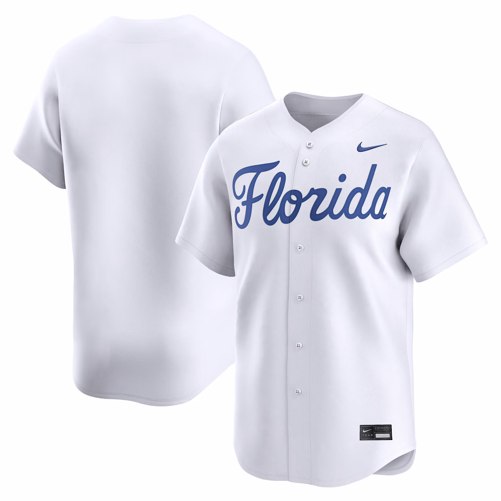 Men's Nike White Florida Gators Baseball Limited Jersey - Ujersey Shop