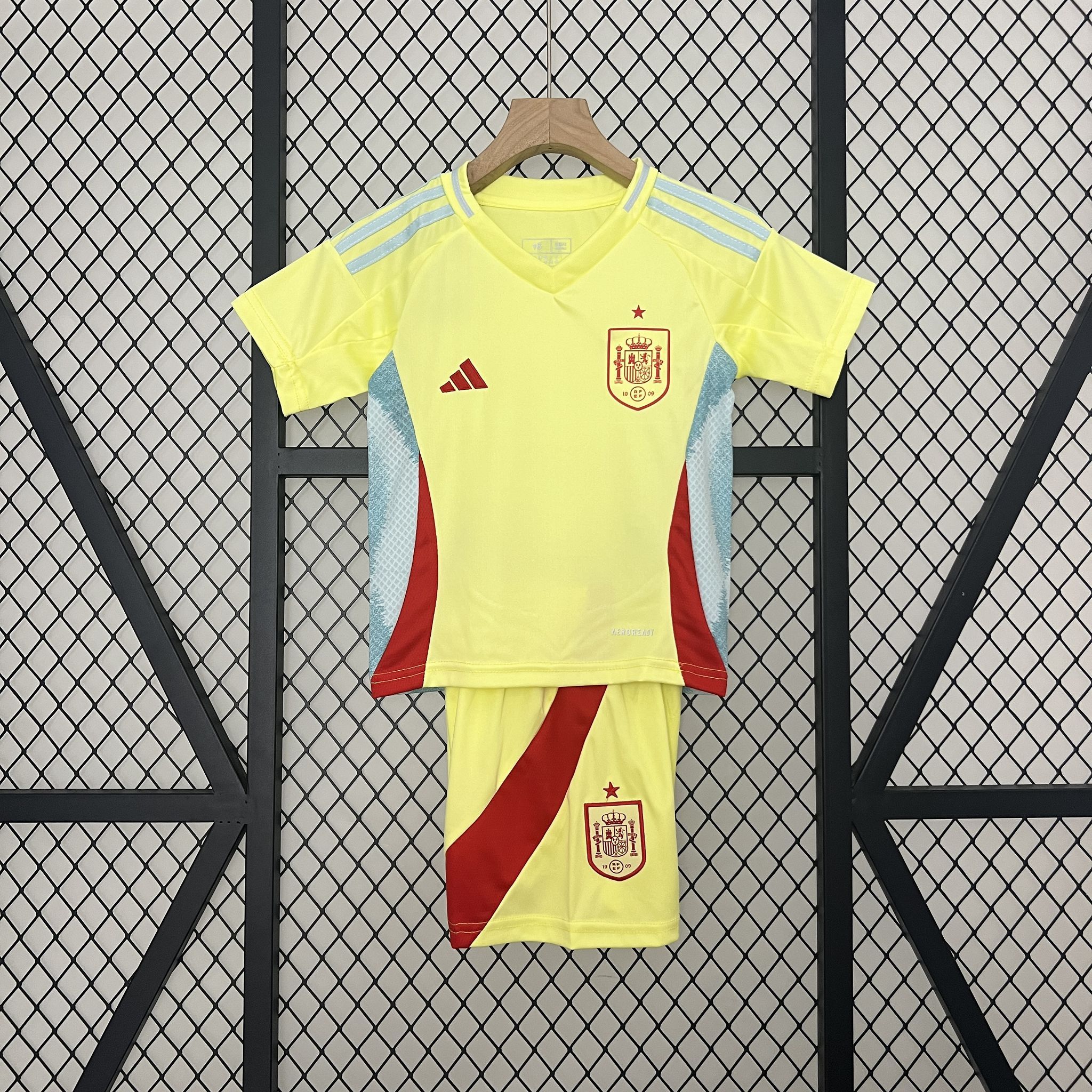 Spain Away Football Uniform Kids Kit Jersey+Shorts EURO 2024 - Ujersey NHL