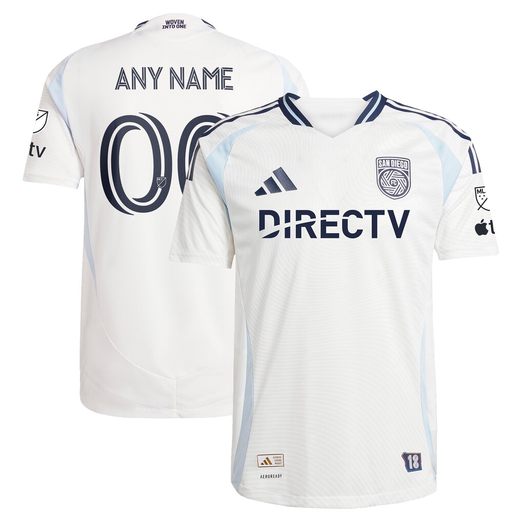 Men's San Diego FC adidas White 2025 Woven Into One Authentic Custom Jersey - Ujersey