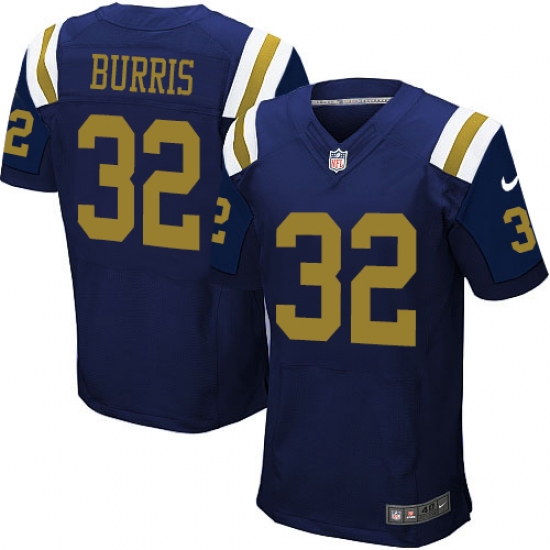 Men's Nike New York Jets #32 Juston Burris Elite Navy Blue Alternate NFL Jersey - Ujersey