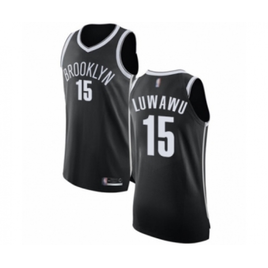 Men's Brooklyn Nets #15 Timothe Luwawu Authentic Black Basketball Jersey - Icon Edition - Ujersey