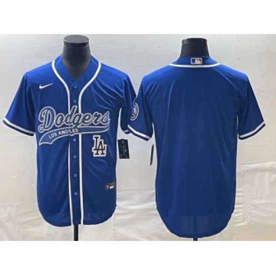 Men's Los Angeles Dodgers Blue Blank Cool Base Stitched Baseball Jerseys - Ujersey