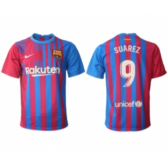 Men's 2021-2022 Club Barcelona home aaa version red 9 Nike Soccer Jerseys
