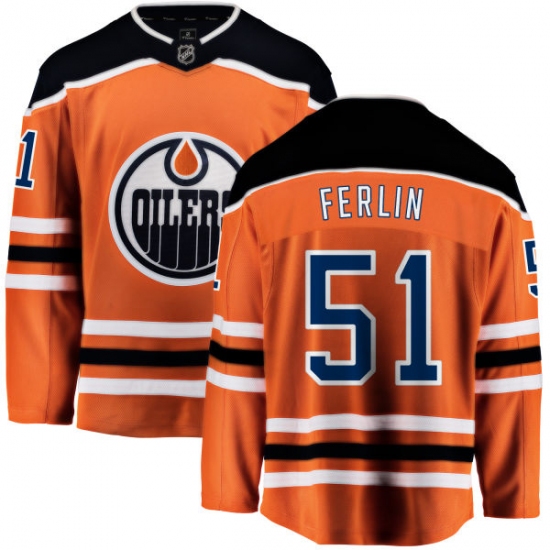 Men's Edmonton Oilers #51 Brian Ferlin Fanatics Branded Orange Home Breakaway NHL Jersey - Ujersey