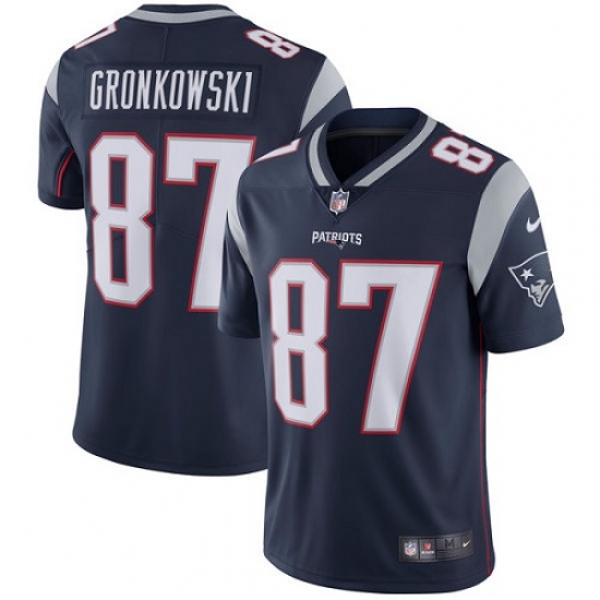 Men's Nike New England Patriots #87 Rob Gronkowski Navy Blue Team Color Vapor Untouchable Limited Player NFL Jersey - Ujersey