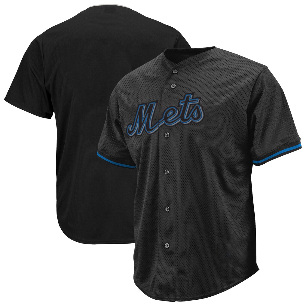 Men's New York Mets Profile Black Big & Tall Pop Fashion Jersey