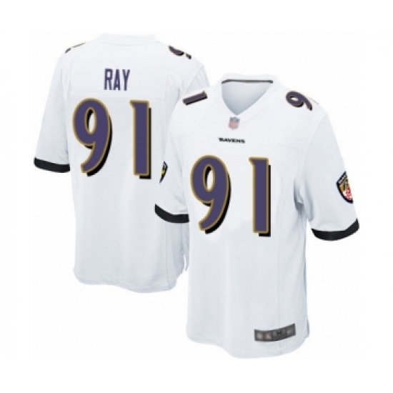 Men's Baltimore Ravens #91 Shane Ray Game White Football Jersey - Ujersey