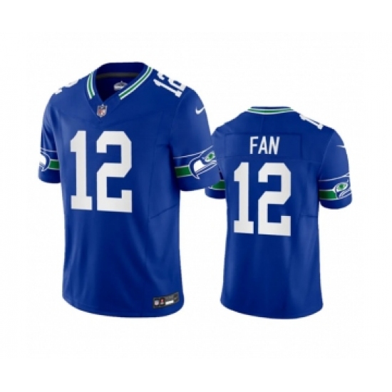 Men's Nike Seattle Seahawks 12th Fan Royal 2023 F.U.S.E. Vapor Limited Throwback Stitched Jersey - Ujersey