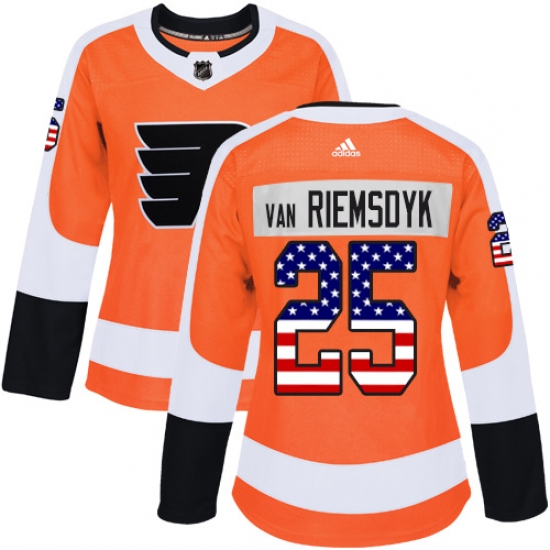 Women's Adidas Philadelphia Flyers #25 James Van Riemsdyk Authentic Orange USA Flag Fashion NHL Jersey - Ujersey
