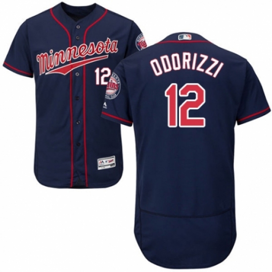 Men's Majestic Minnesota Twins #12 Jake Odorizzi Authentic Navy Blue Alternate Flex Base Authentic Collection MLB Jersey - Ujersey