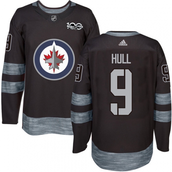 Men's Adidas Winnipeg Jets #9 Bobby Hull Premier Black 1917-2017 100th Anniversary NHL Jersey - Ujersey