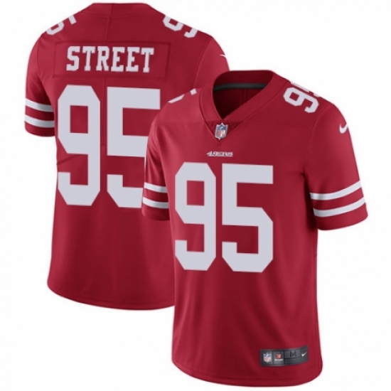 Men's Nike San Francisco 49ers #95 Kentavius Street Red Team Color Vapor Untouchable Limited Player NFL Jersey - Ujersey