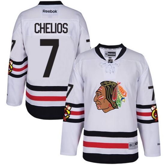 Men's Reebok Chicago Blackhawks #7 Chris Chelios Premier White 2017 Winter Classic NHL Jersey - Ujersey
