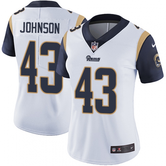 Women's Nike Los Angeles Rams #43 John Johnson White Vapor Untouchable Limited Player NFL Jersey - Ujersey