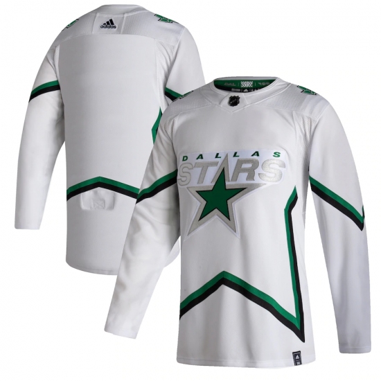 Men's Dallas Stars adidas Blank White 2020-21 Reverse Retro Authentic Jersey - Ujersey