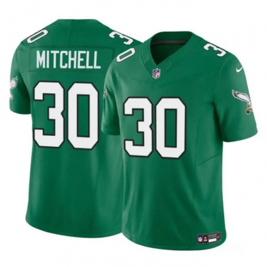 Men's Philadelphia Eagles #30 Quinyon Mitchell Kelly Green 2024 Draft F.U.S.E Vapor Untouchable Throwback Limited Football Stitched Jersey - Ujersey