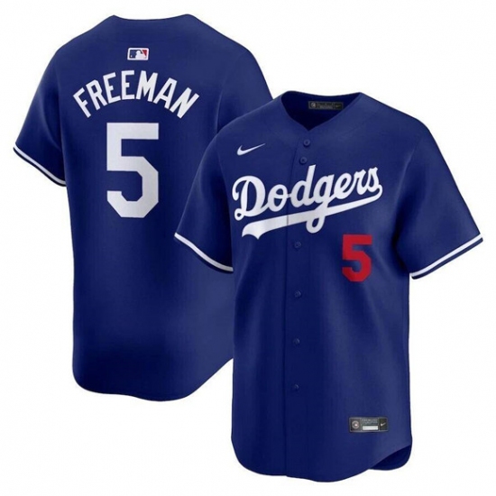 Men's Los Angeles Dodgers #5 Freddie Freeman Royal Limited Stitched Baseball Jersey - ujerseystore