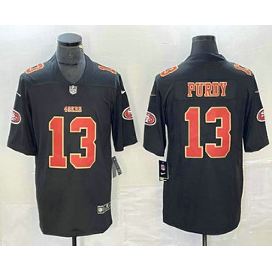 Men's San Francisco 49ers #13 Brock Purdy Black Red 2021 Vapor Untouchable Stitched Limited Jersey
