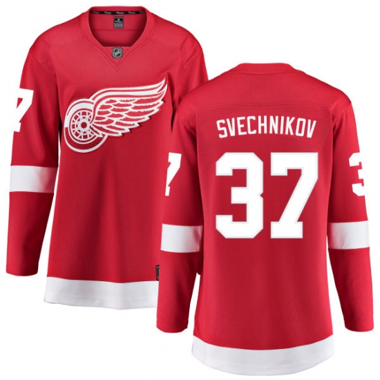 Women's Detroit Red Wings #37 Evgeny Svechnikov Fanatics Branded Red Home Breakaway NHL Jersey - Ujersey