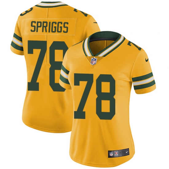 Women's Nike Green Bay Packers #78 Jason Spriggs Limited Gold Rush Vapor Untouchable NFL Jersey - Ujersey