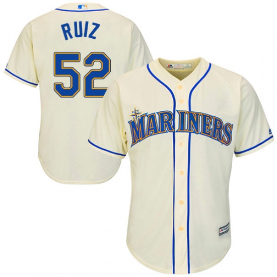 Youth Majestic Seattle Mariners #52 Carlos Ruiz Authentic Cream Alternate Cool Base MLB Jersey - Ujersey