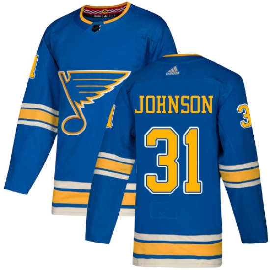 Men's Adidas St. Louis Blues #31 Chad Johnson Authentic Navy Blue Alternate NHL Jersey - Ujersey