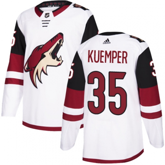 Youth Adidas Arizona Coyotes #35 Darcy Kuemper Authentic White Away NHL Jersey - Ujersey