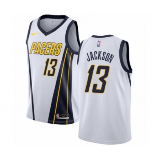 Youth Nike Indiana Pacers #13 Mark Jackson White Swingman Jersey - Earned Edition - Ujersey