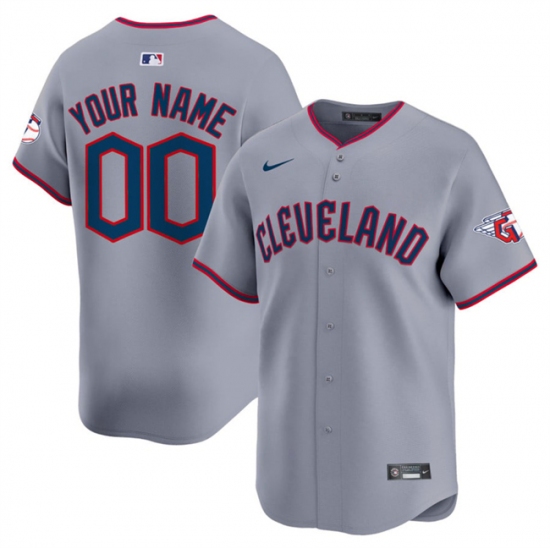 Men's Cleveland Guardians Active Player Custom Gray Alternate Limited Stitched Baseball Jersey - Ujersey