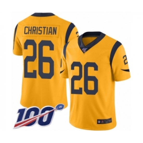 Men's Los Angeles Rams #26 Marqui Christian Limited Gold Rush Vapor Untouchable 100th Season Football Jersey - Ujersey